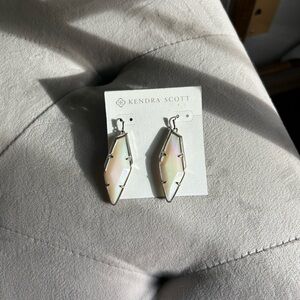 Kendra Scott Iridescent Silver Glass Earrings